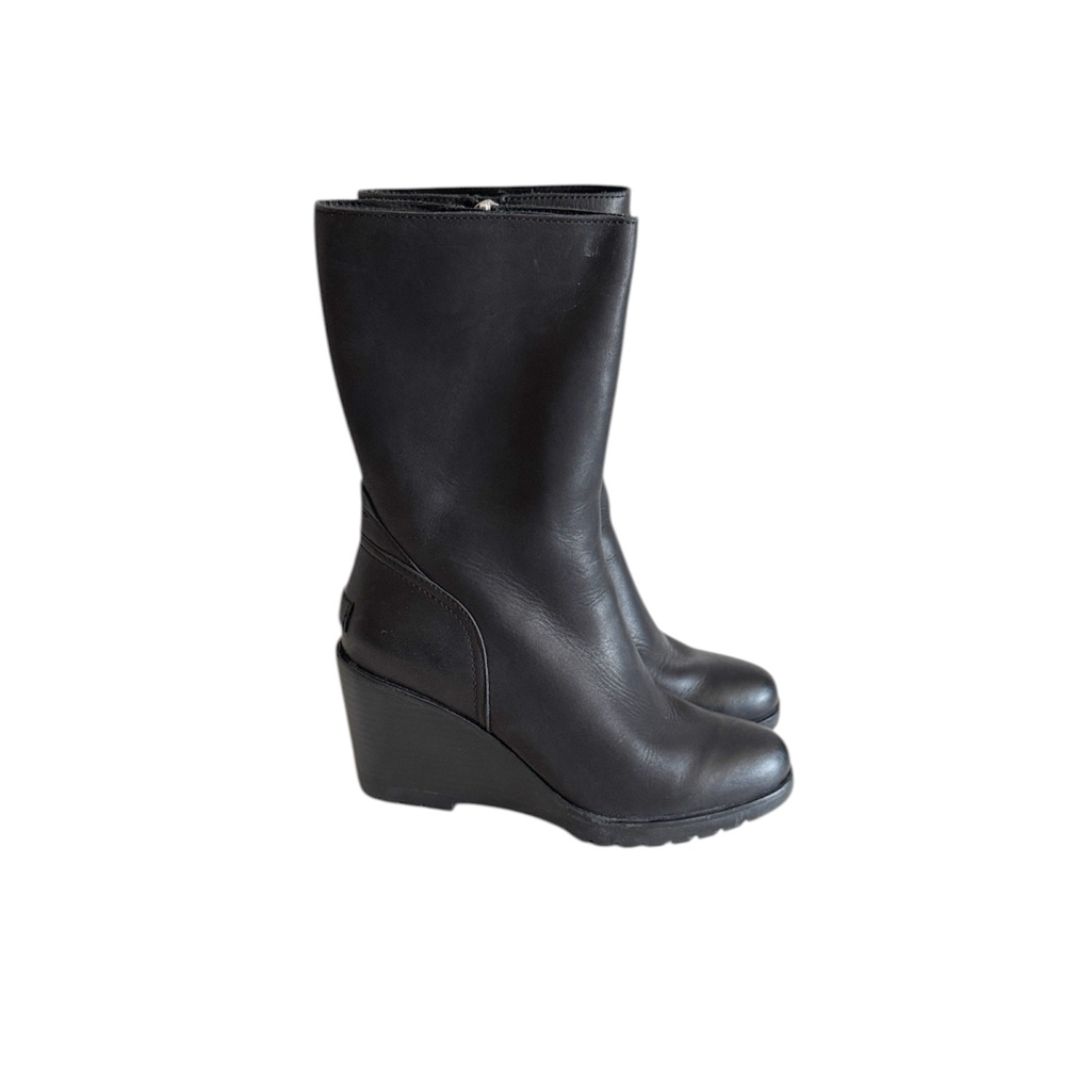 Sorel Womens Black After Hours Wedge Mid Boots Size 7